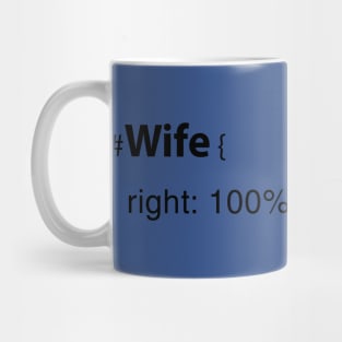 wife right: 100% ! important Mug